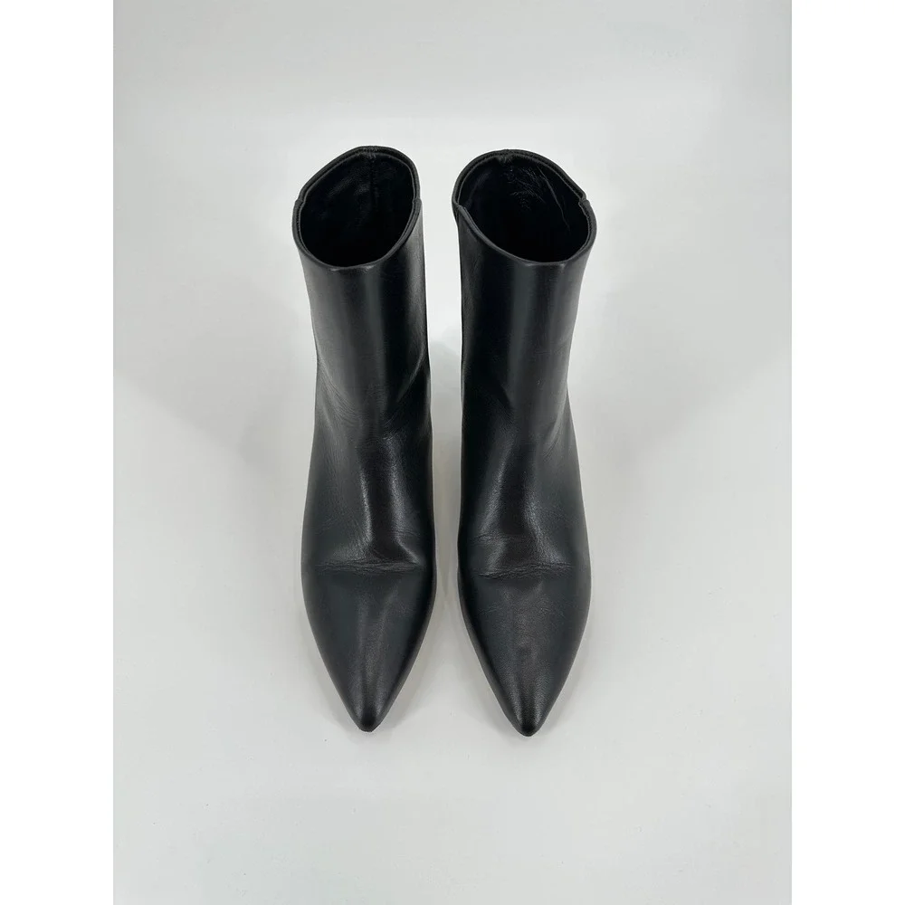Everlane Studio Kitten Heel Bootie Black Italian Leather Pointed Toe Women's 7